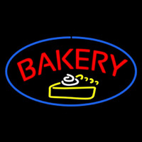 Bakery Logo Oval Blue Neonreclame