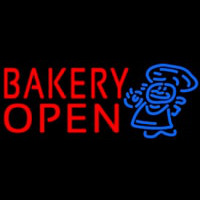 Bakery Open With Man Neonreclame