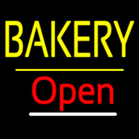 Bakery Open Yellow Line Neonreclame
