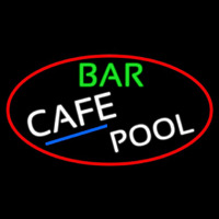 Bar Cafe Pool Oval With Red Border Neonreclame
