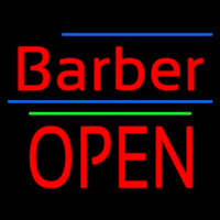 Barber Block Open Green Line Neonreclame