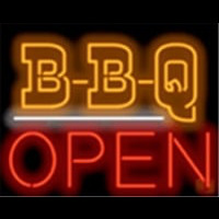 Bbq Open Barbeque Restaurant Board Neonreclame