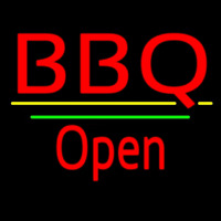 Bbq Open White Line Neonreclame