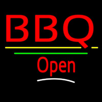 Bbq Open Yellow Line Neonreclame