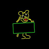Bear With Sign Board Neonreclame