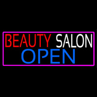 Beauty Salon Open Pink Border Neonreclame