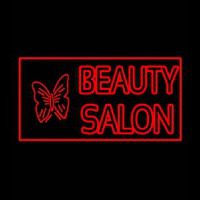 Beauty Salon With Butterfly Log Neonreclame