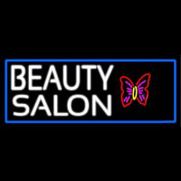 Beauty Salon With Butterfly Logo With Blue Border Neonreclame