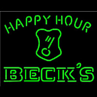 Beck Key Logo Happy Hour Beer Neonreclame