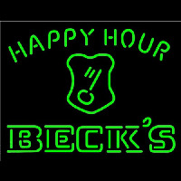 Beck Key Logo Happy Hour Beer Neonreclame