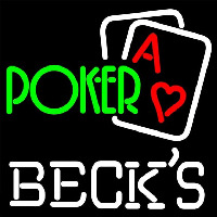 Becks Green Poker Beer Sign Neonreclame