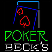 Becks Green Poker Red Heart Beer Sign Neonreclame