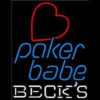 Becks Poker Girl Heart Babe Beer Sign Neonreclame