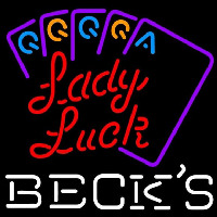 Becks Poker Lady Luck Series Beer Sign Neonreclame
