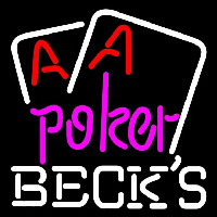 Becks Purple Lettering Red Aces White Cards Beer Sign Neonreclame