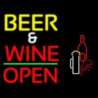 Beer And Wine With Bottle Open Neonreclame