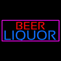 Beer Liquor With Pink Border Neonreclame