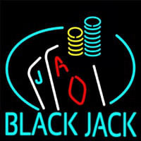 Blackjack With Playing Card Neonreclame