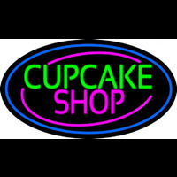 Block Cupcake Shop With Blue Round Neonreclame