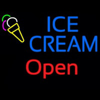 Block Ice Cream Red Open Neonreclame