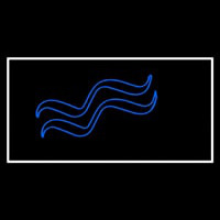 Blue Aquarius Logo White Border Neonreclame