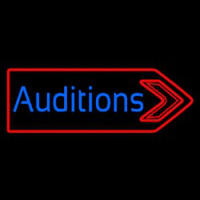 Blue Auditions With Arrow Neonreclame