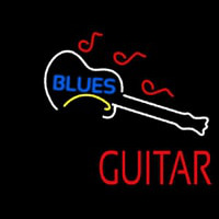 Blue Blues Red Guitar Neonreclame