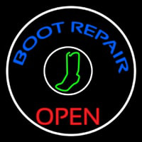 Blue Boot Repair Open Neonreclame
