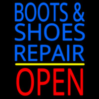 Blue Boots And Shoes Repair Open Neonreclame