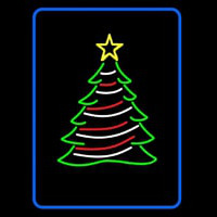 Blue Border Decorative Christmas Tree Neonreclame