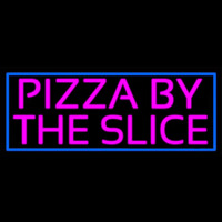 Blue Border Pizza By The Slice Neonreclame