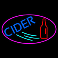 Blue Cider With Pink Oval Neonreclame