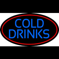 Blue Cold Drinks With Red Oval Neonreclame