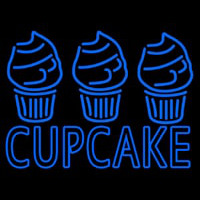 Blue Cupcake With Cupcake Neonreclame