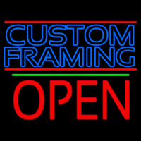 Blue Custom Framing With Lines With Open 1 Neonreclame