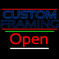 Blue Custom Framing With Lines With Open 3 Neonreclame