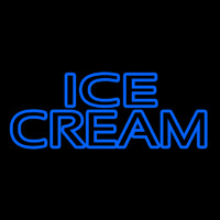 Blue Double Stroke Ice Cream Neonreclame