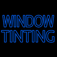 Blue Double Stroke Window Tinting Neonreclame