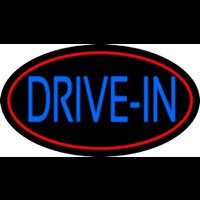 Blue Drive In With Red Border Neonreclame