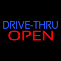 Blue Drive Thru Red Open Neonreclame