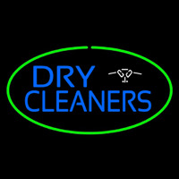 Blue Dry Cleaners Logo Oval Green Neonreclame