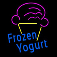 Blue Frozen Yogurt With Logo Neonreclame