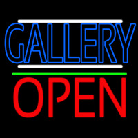 Blue Gallery With White Line With Open 1 Neonreclame