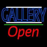 Blue Gallery With White Line With Open 2 Neonreclame