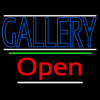 Blue Gallery With White Line With Open 3 Neonreclame