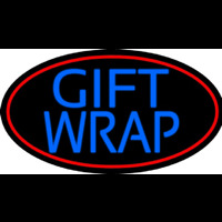 Blue Gift Wrap With Red Oval Neonreclame