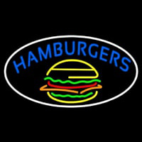 Blue Hamburgers Oval Neonreclame