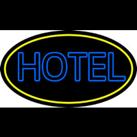 Blue Hotel With Yellow Border Neonreclame