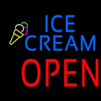 Blue Ice Cream Block Open Neonreclame