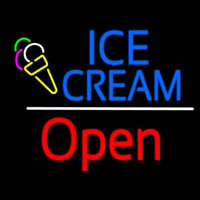 Blue Ice Cream Open Red White Line Neonreclame
